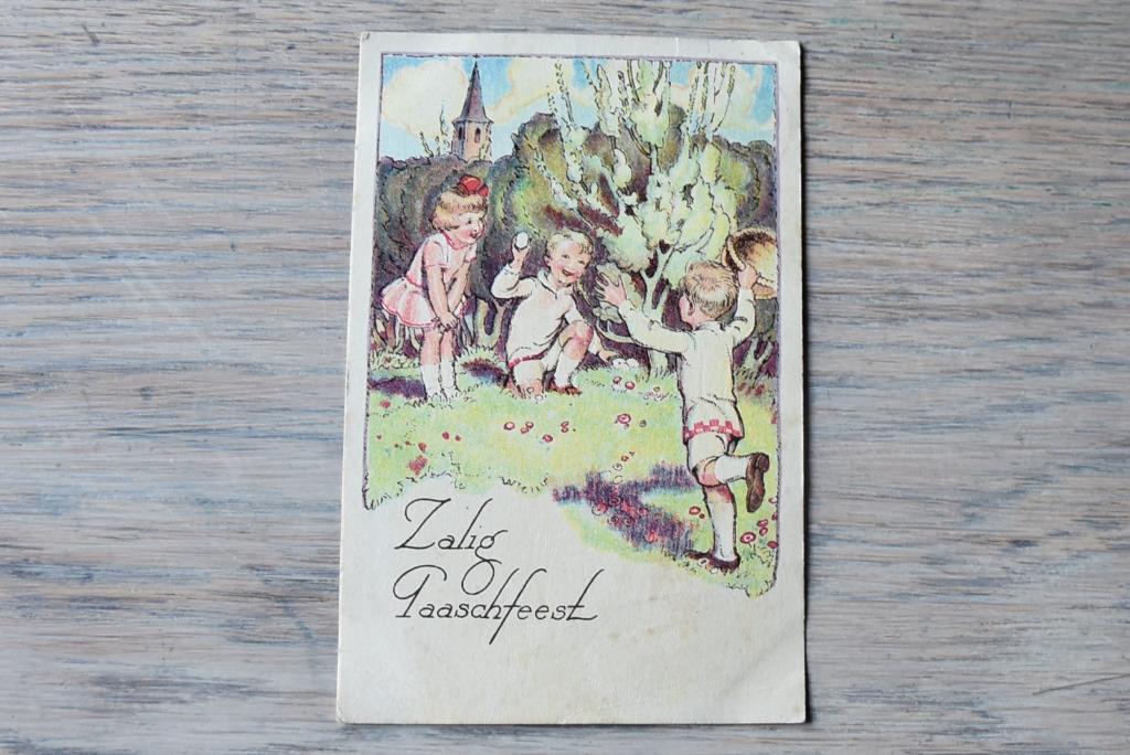Postkaart Pasen Gezelle  1927, Verzamelen, Verzenden, 1920 tot 1940, Gelopen, Overige thema's