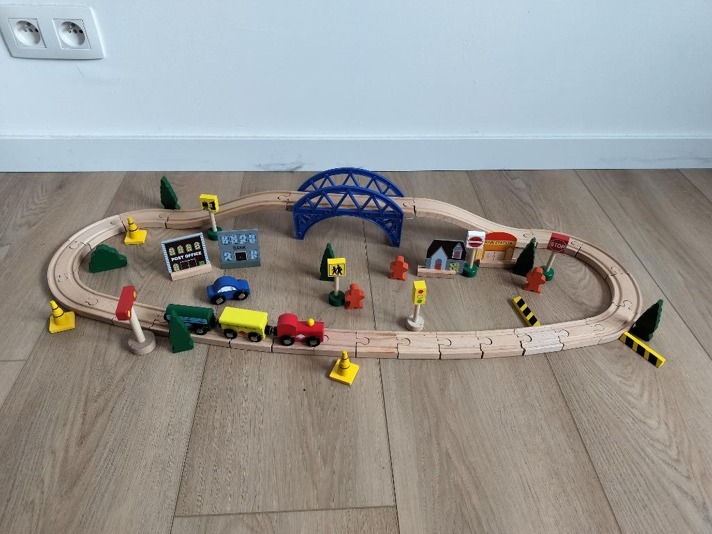 Houten treinset, 59delig, Kinderen en Baby's, Ophalen