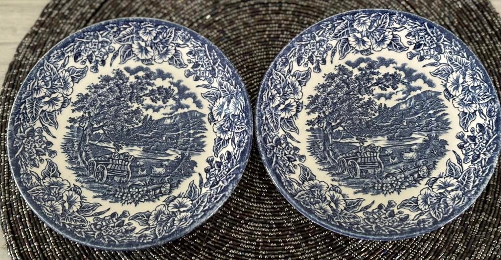 Lot de 2 petites assiettes vintage Ironstone BROADHURST, Antiquités & Art, Enlèvement