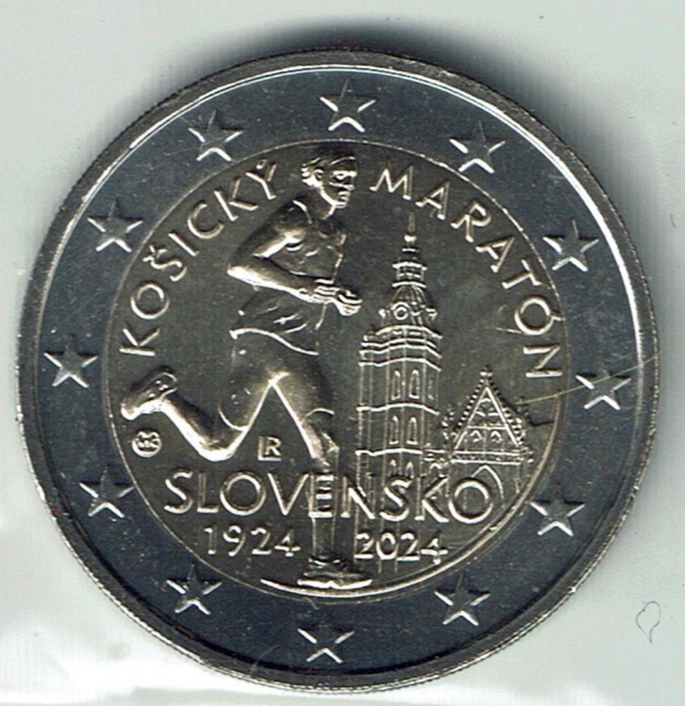 2 euro 2024 Slowakije Marathon Kosice UNC, Postzegels en Munten, Munten | Europa | Euromunten, Verzenden, Slowakije, 2 euro, Losse munt
