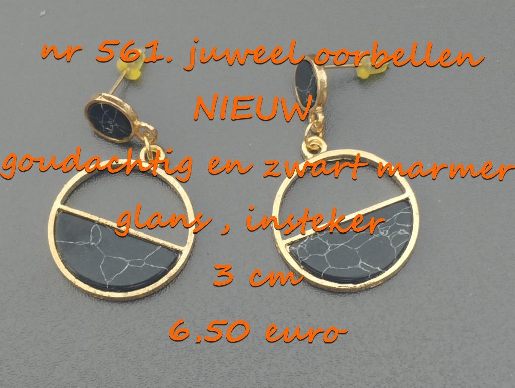 561. Bijou : boucles d'oreilles, NEUF, @DERNIÈRE PIÈCE@, Autres matériaux, Noir, Envoi, Neuf