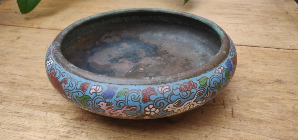 Bol peu profond en cloisonné chinois (plus de 100 ans), Enlèvement