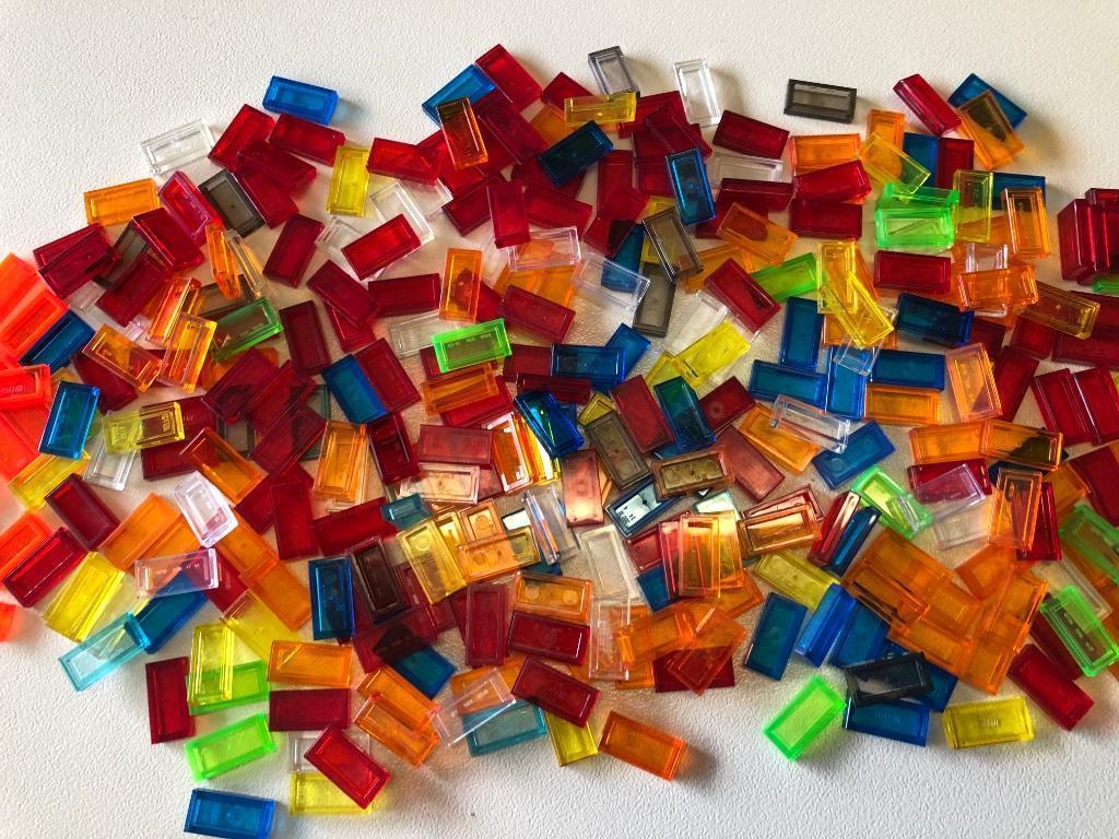 Lego tegels 1x2 trans kleuren 313 stuks / 464-11, Enlèvement ou Envoi, Comme neuf, Briques en vrac, Lego