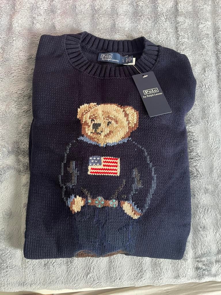 Polo ralph lauren bear knit sweater nieuw !, Kleding | Heren, Ophalen of Verzenden, Nieuw, Maat 52/54 (L), Blauw