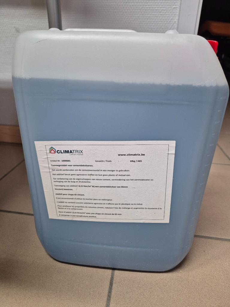 Climatrix toevoegmiddel voor cementdekvloeren 10L, Doe-het-zelf en Bouw, Ophalen, Gebruikt, Overige materialen, Overige typen
