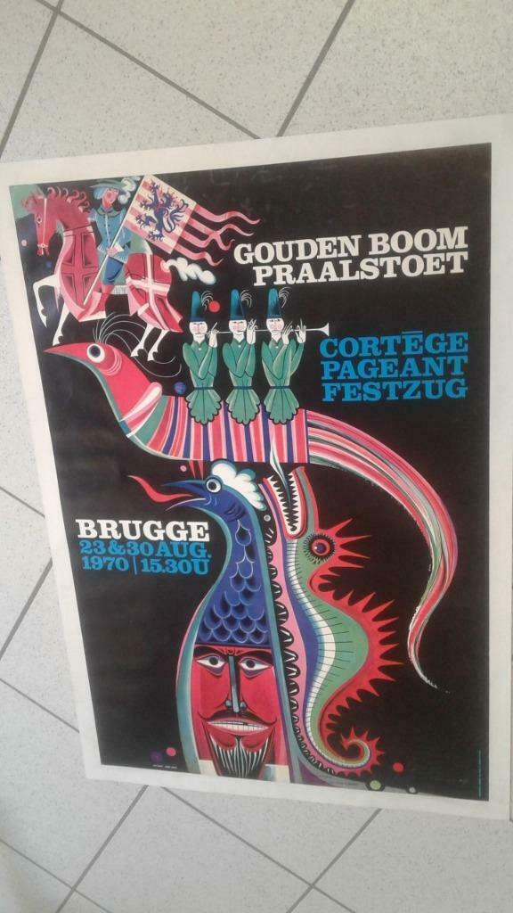 affiche gouden boom brugge aug. 1970, Verzenden, Zo goed als nieuw