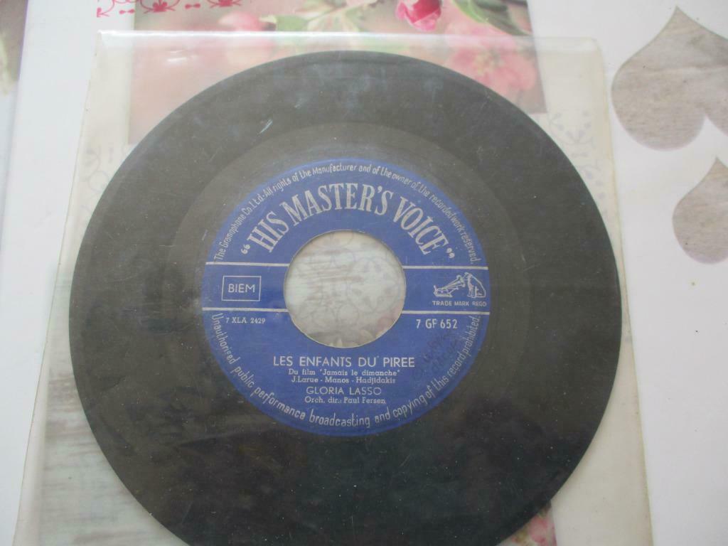 DISQUE VINYL 45 TOURS. GLORIA LASSO. "LES ENFANTS DU PIREE"., Enlèvement ou Envoi, Autres genres