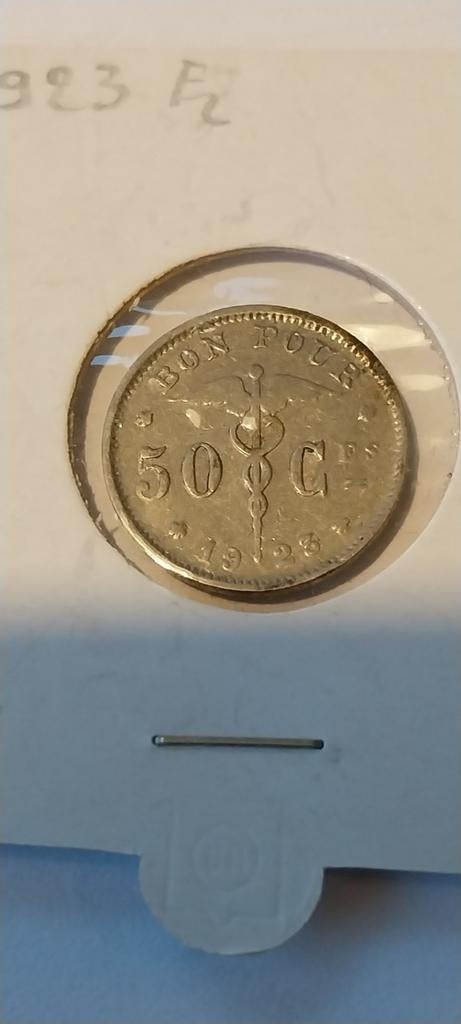 50 cent 1923 frans, Postzegels en Munten, Verzenden, Metaal, Losse munt