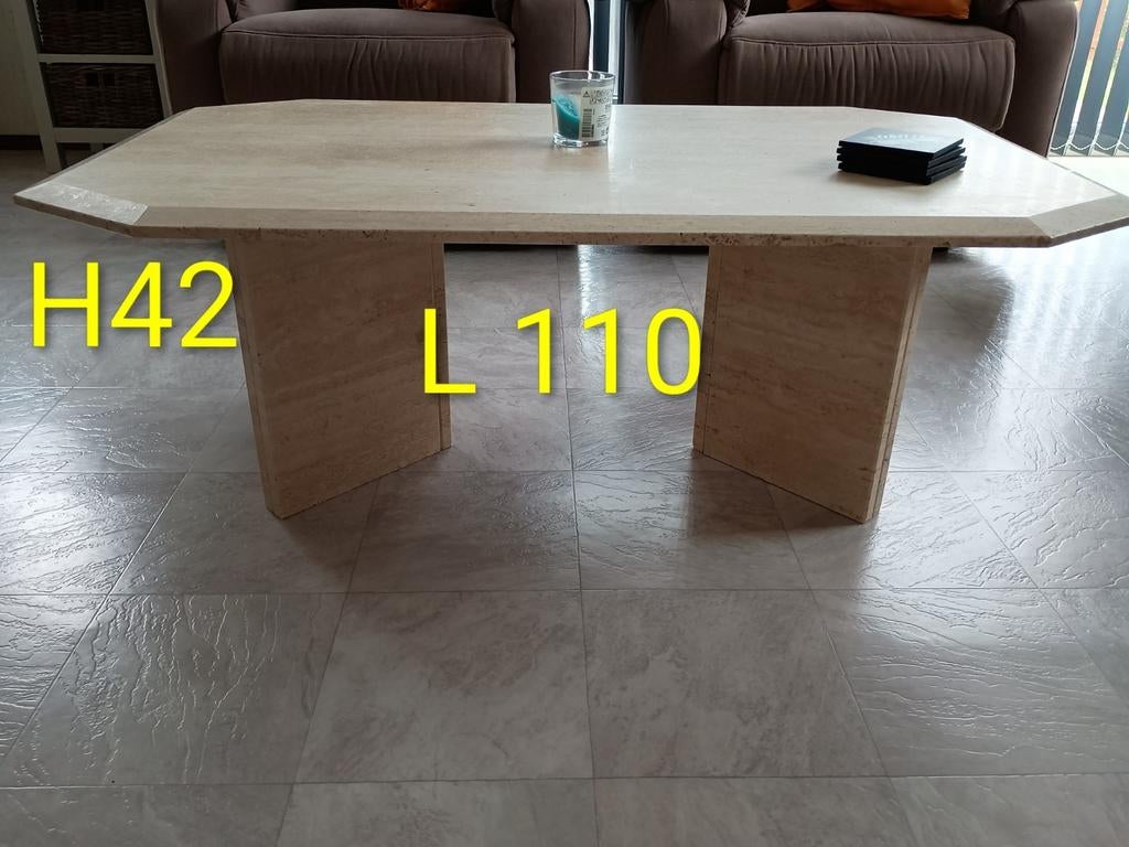 Salontafel in travertin, Ophalen, Gebruikt