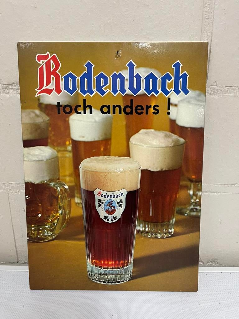 Rodenbach karton bordje met zegel (25 op 35), Collections, Marques & Objets publicitaires, Enlèvement ou Envoi, Comme neuf