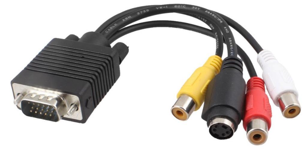 VGA naar 3 x RCA composiet adapter kabel, Ophalen of Verzenden, Nieuw, Minder dan 2 meter