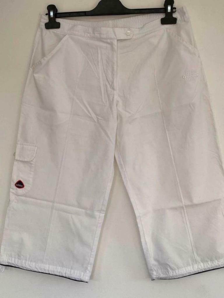 Adidas witte capribroek, Maat 38/40 (M), Adidas, Wit, Ophalen of Verzenden