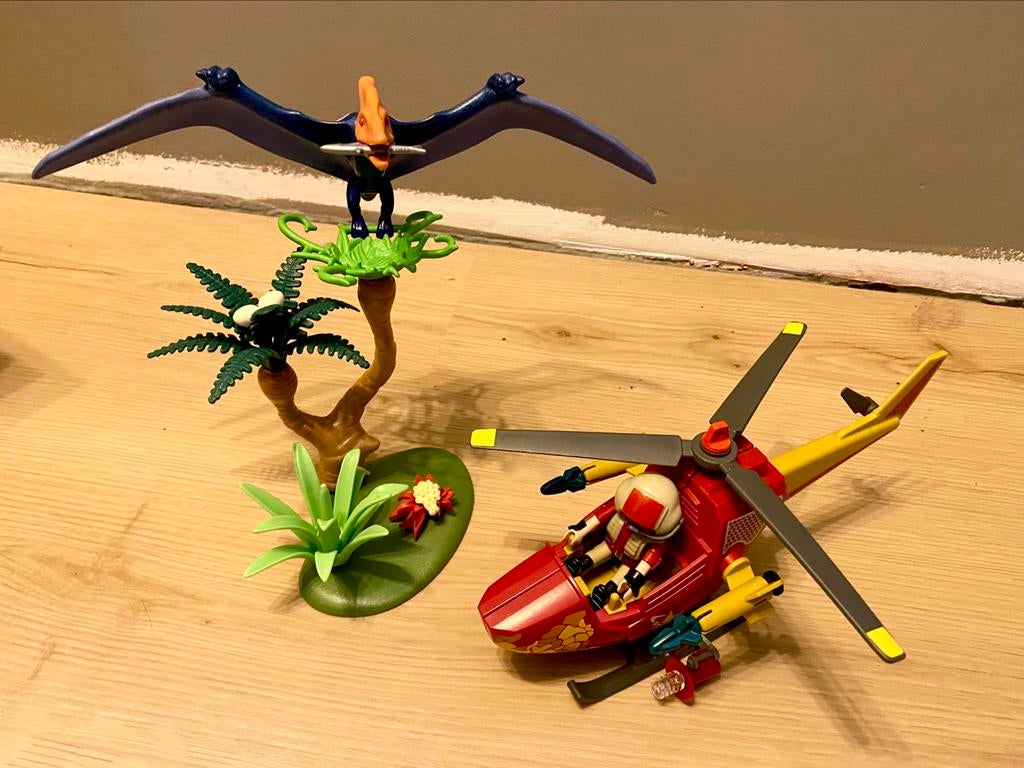 Hélicoptère et ptéranodon Playmobil 9430, Enlèvement, Comme neuf