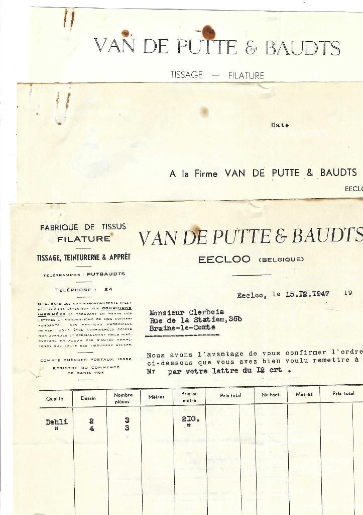 Anciens documents commerciaux, Collections, Enlèvement ou Envoi, Utilisé