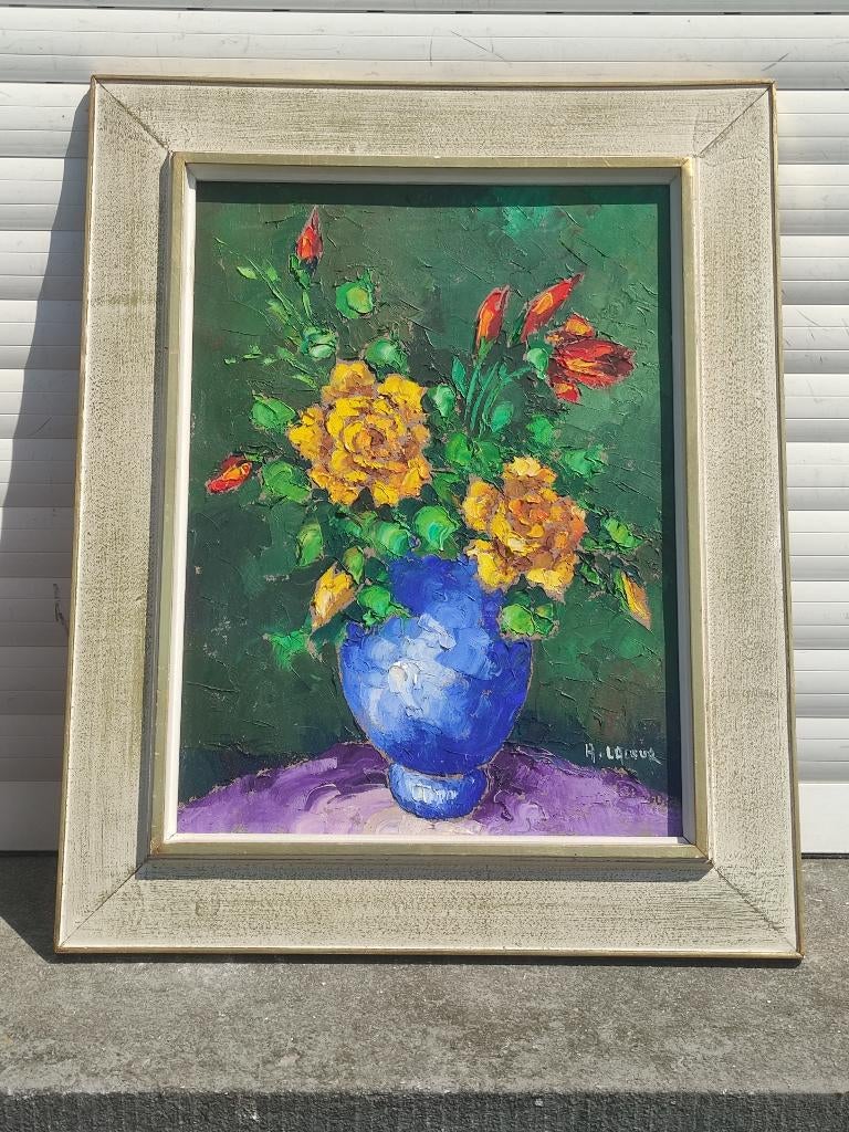 Huile sur toile fleurs signe Armand lacour, Antiquités & Art, Art | Peinture | Classique, Enlèvement ou Envoi