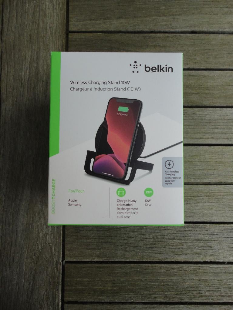Belkin Boost Up! Wireless Charging Stand - 10w - Zwart, Telecommunicatie, Mobiele telefoons | Telefoon-opladers, Ophalen of Verzenden