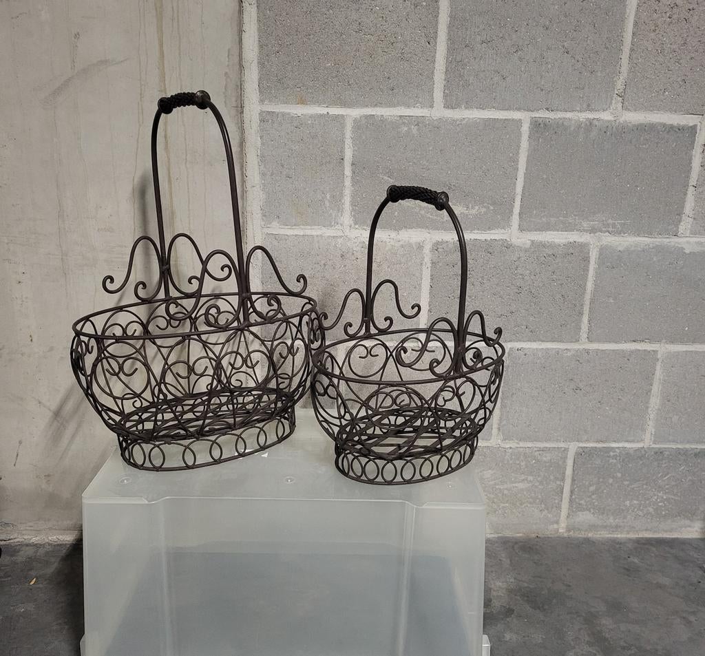 Decoratie manden in metaal, Huis en Inrichting, Woonaccessoires | Schalen en Manden, Ophalen, Overige materialen, Mand, Nieuw