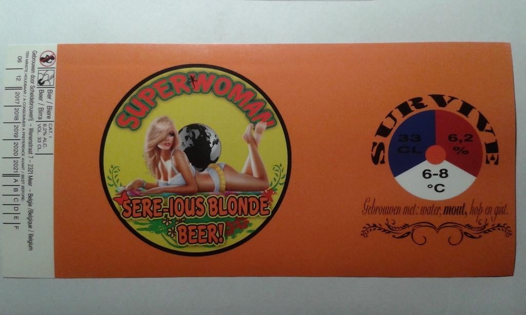 Étiquette de bière SUPERWOMAN, Enlèvement ou Envoi, Neuf