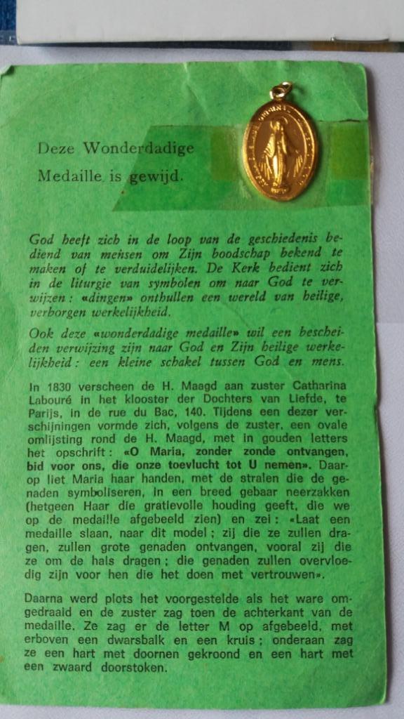 Religieuze Wonderdadige gewijde medaille H. Catharina Labour, Ophalen of Verzenden