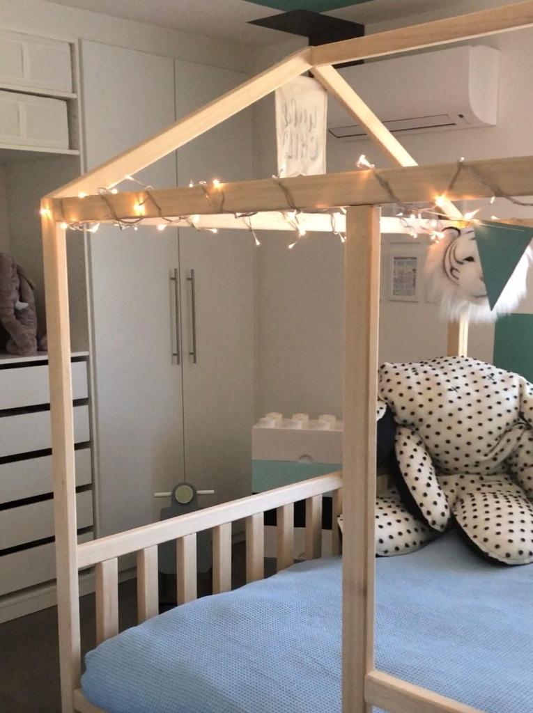 Bedframe Ayous hout, Ophalen, Zo goed als nieuw, Hout, Overige maten
