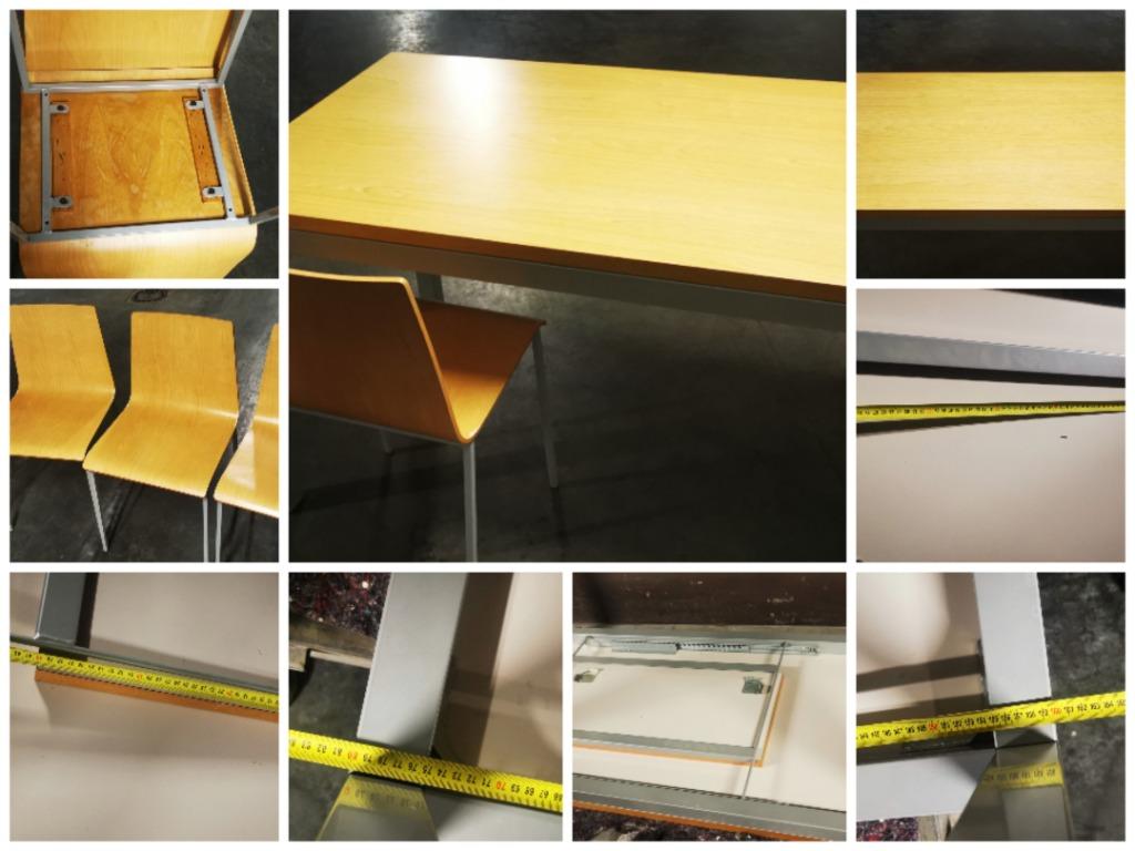 Uitschuifbare tafel met 4 stoelen, Ophalen, Gebruikt