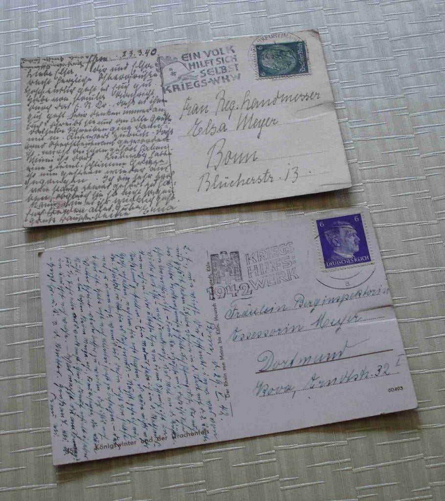 Postkaarten jaren '40 Kriegs Hilfs Werk, Ophalen