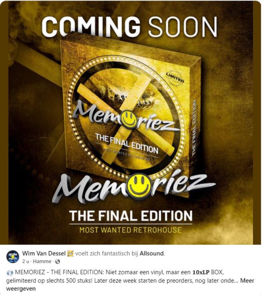 MEMORIEZ BOX FINAL EDITION, Cd's en Dvd's, Vinyl | Dance en House, Disco, Ophalen of Verzenden