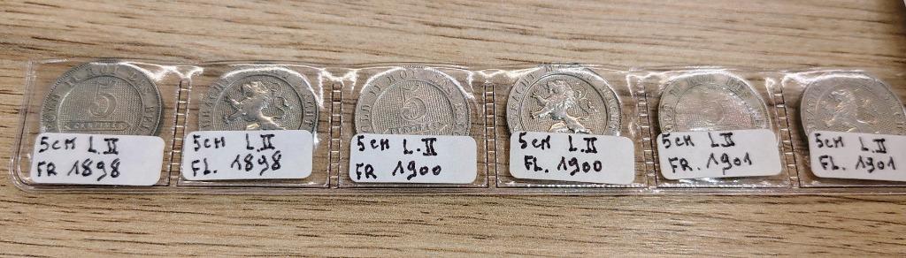 6 pieces 5 centimes - Léopold 2 1898/1900/1901, Postzegels en Munten, Ophalen of Verzenden, België, 5 cent, Losse munt