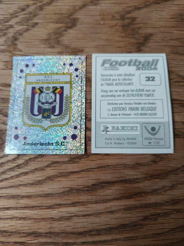 Panini football 2004 : Badge d'Anderlecht : numéro 32, Collections, Enlèvement ou Envoi