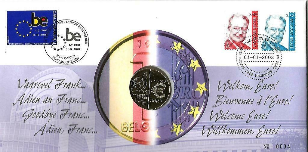 België 2002 - Numisletter OBP 3050 1ste postzegel waarde i€, Enlèvement ou Envoi, Non oblitéré, Gomme originale, Maison royale