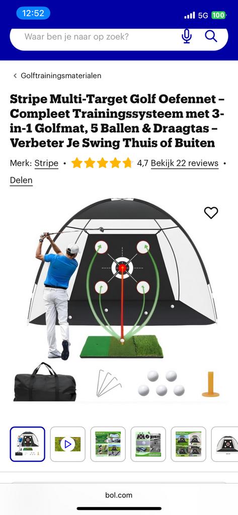 ONGEBRUIKT golfnet set met 3-in-1 MAT, 5 Ballen & Draagtas, Ophalen, Nieuw, Overige typen, Overige merken