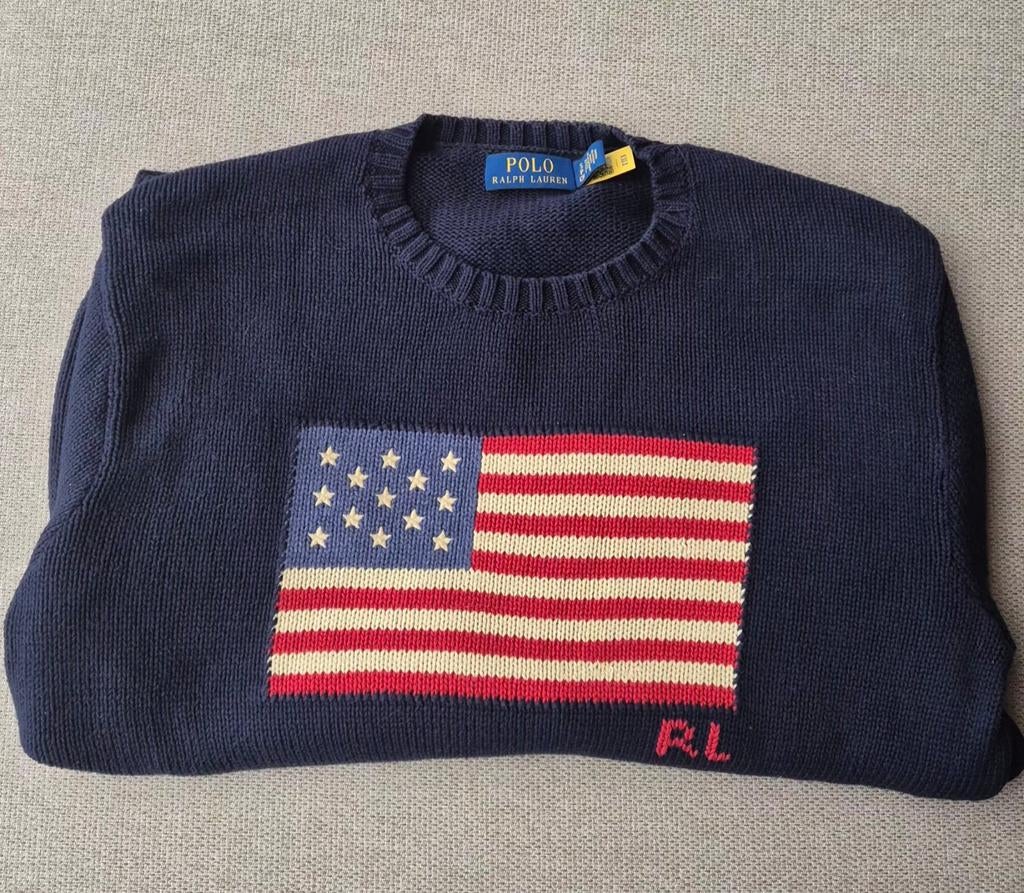 Ralph Lauren trui met Amerikaanse vlag, Kleding | Heren, Ophalen of Verzenden