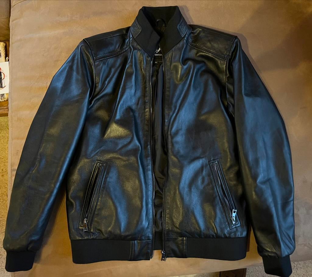 Lederen vest heren zwart S, Kleding | Heren, Ophalen, Nieuw, Maat 46 (S) of kleiner, Zwart