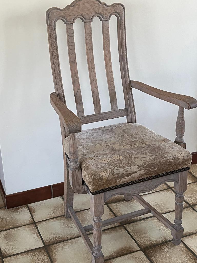 6 vintage eiken eetkamerstoelen, Huis en Inrichting, Stoelen, Ophalen, Gebruikt, Overige kleuren, Klassiek
