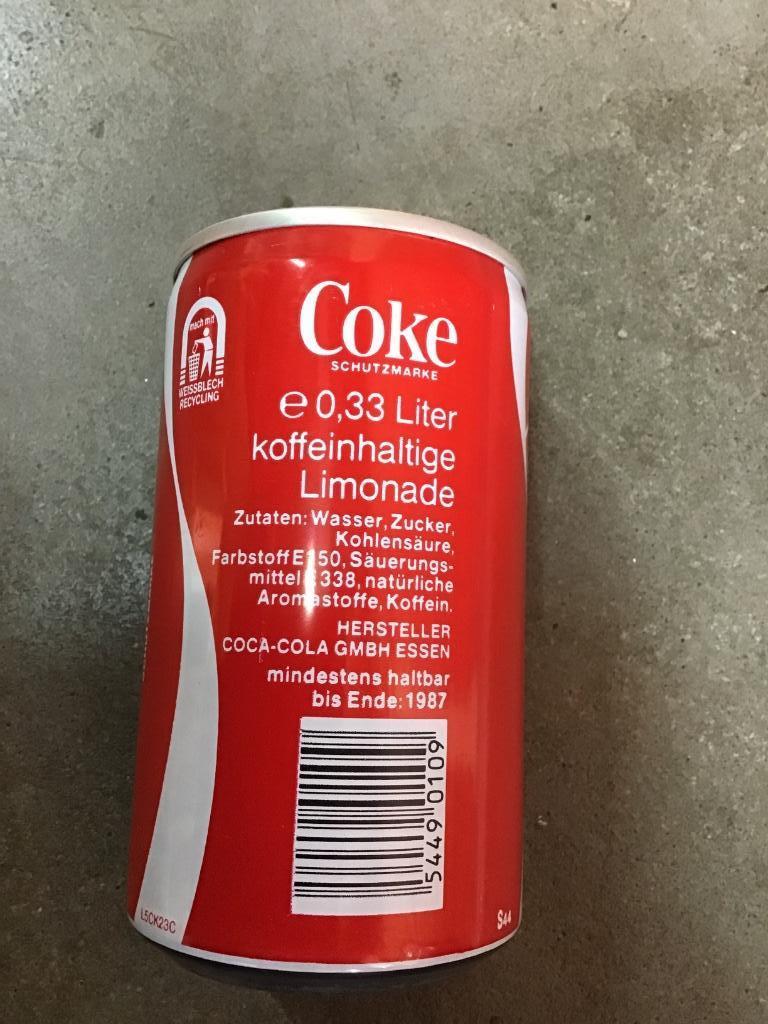 Coca-Cola blikje Duitsland 1986, Verzenden, Gebruikt, Verpakking