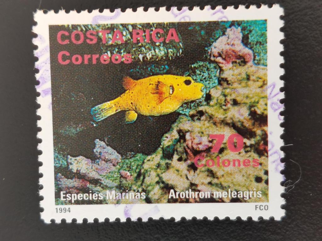 Costa Rica 1994 - onderwaterfauna, vissen, kogelvis, Ophalen of Verzenden, Gestempeld, Midden-Amerika