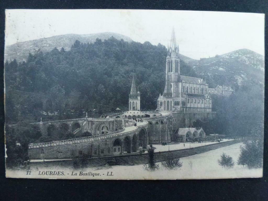 carte postale ancienne Lourdes La Basilique, Collections, Envoi, Affranchie, France