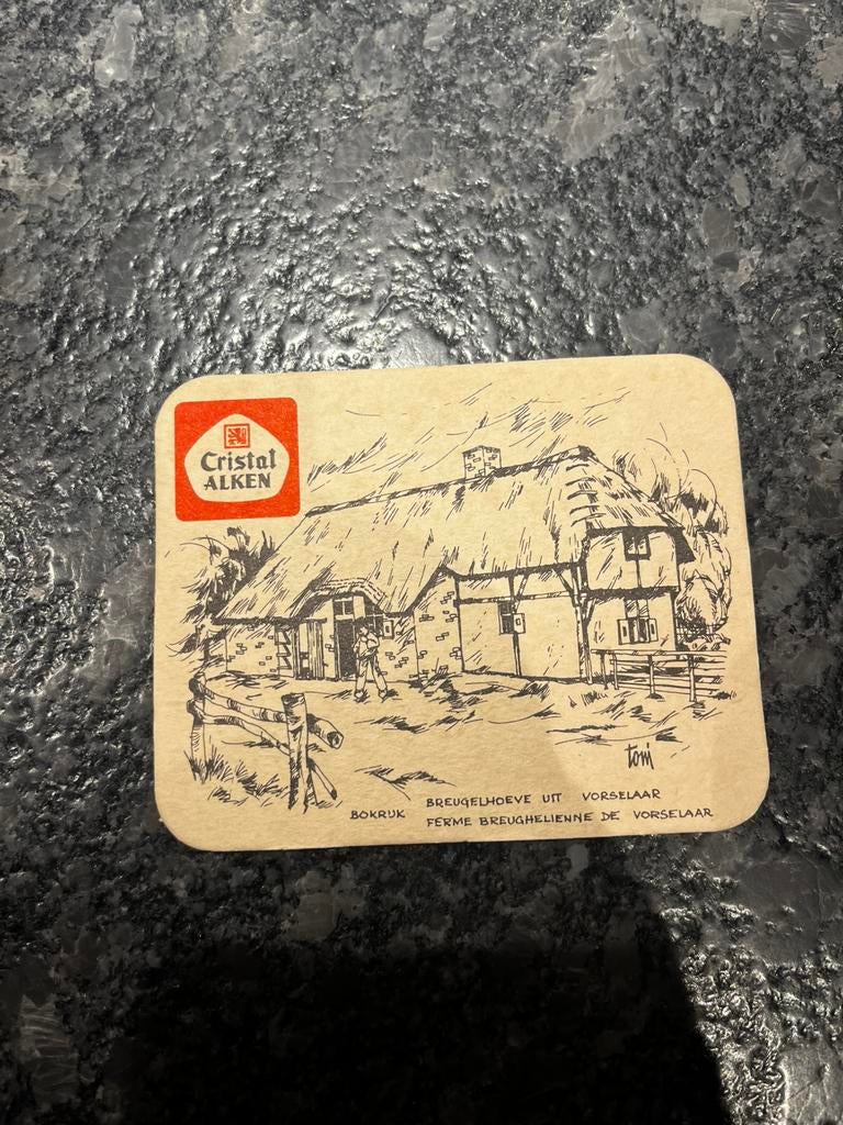 Bierkaartje Cristal Alken Breugelhoeve uit Vorselaar, Verzamelen, Ophalen of Verzenden