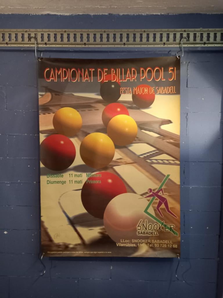 Vintage biljart snooker banners mancave decoratie, Sport en Fitness, Biljarten en Poolen, Gebruikt, Ophalen of Verzenden