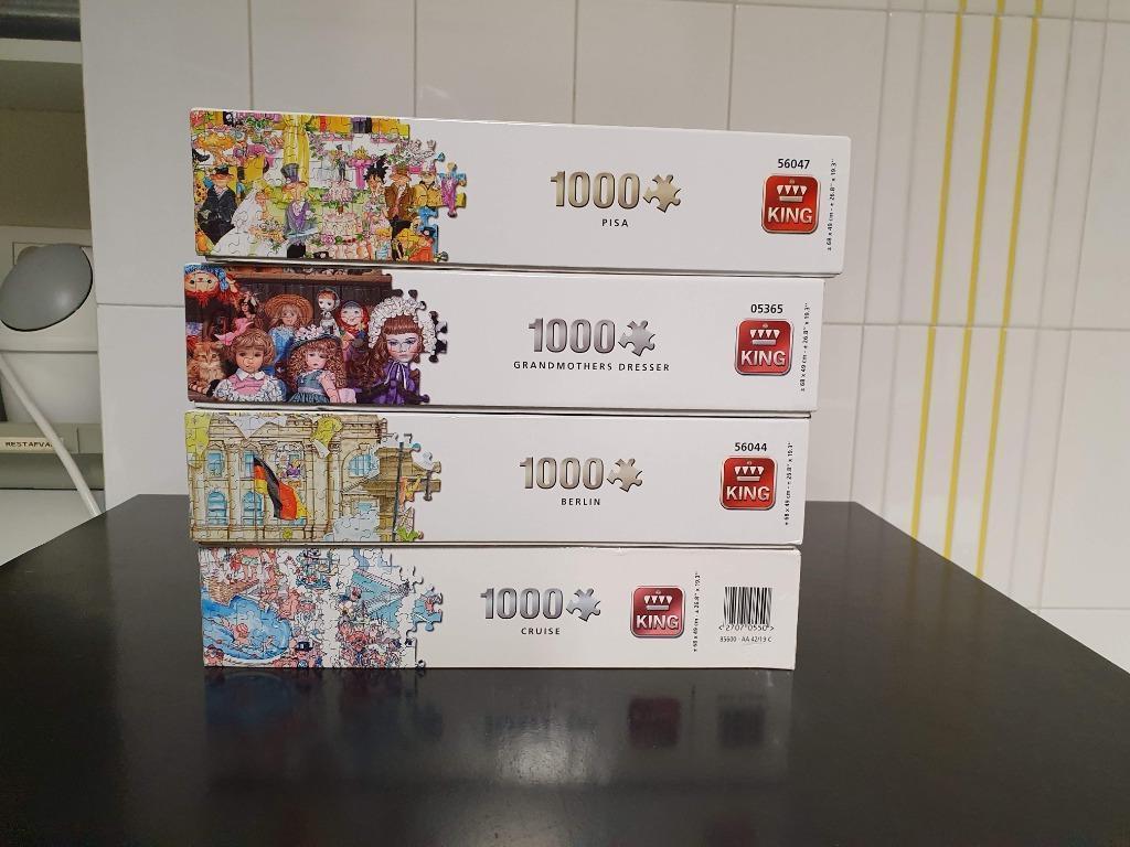 Lot van 6 legpuzzels (4 Kingpuzzels en 2 Goliath puzzels), Enlèvement, 500 à 1500 pièces, Comme neuf, Puzzle