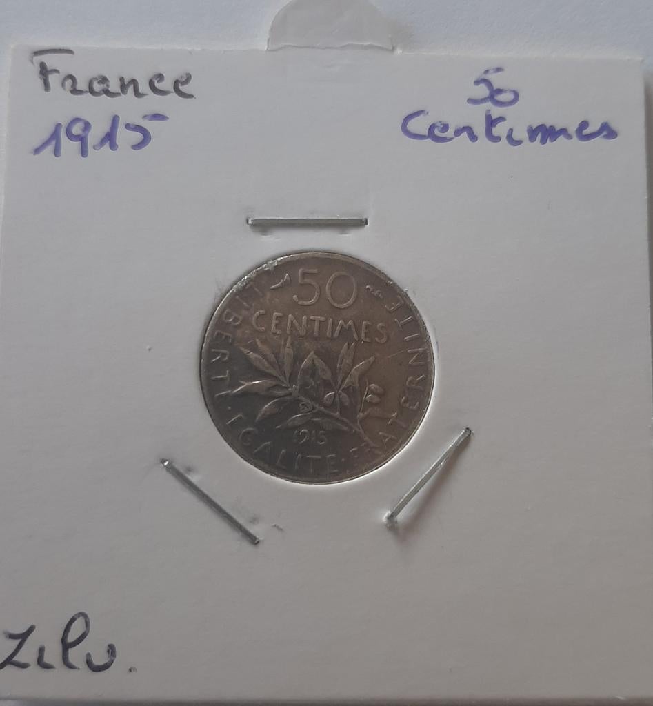 France 50 centimes 1915 argent, Envoi