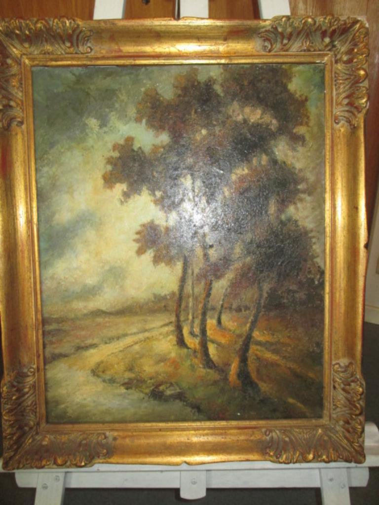 Peinture « Arbres le long du rivage », Enlèvement ou Envoi