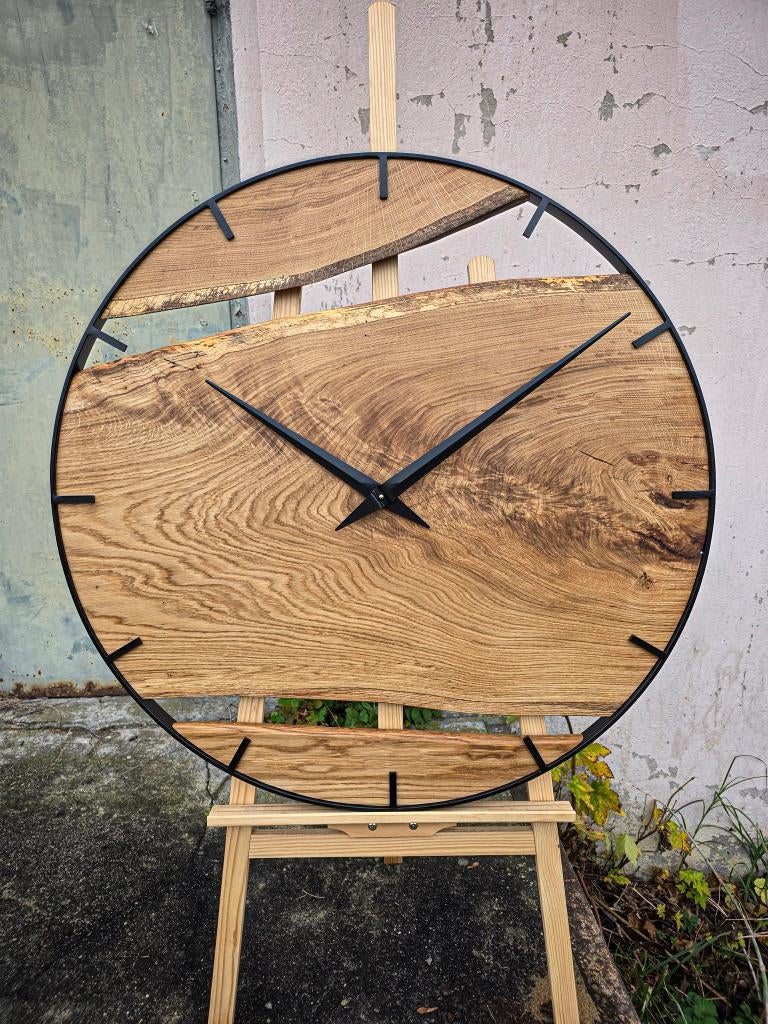 Imposante eiken wandklok 90 cm, Verzenden, Nieuw, Analoog, Wandklok