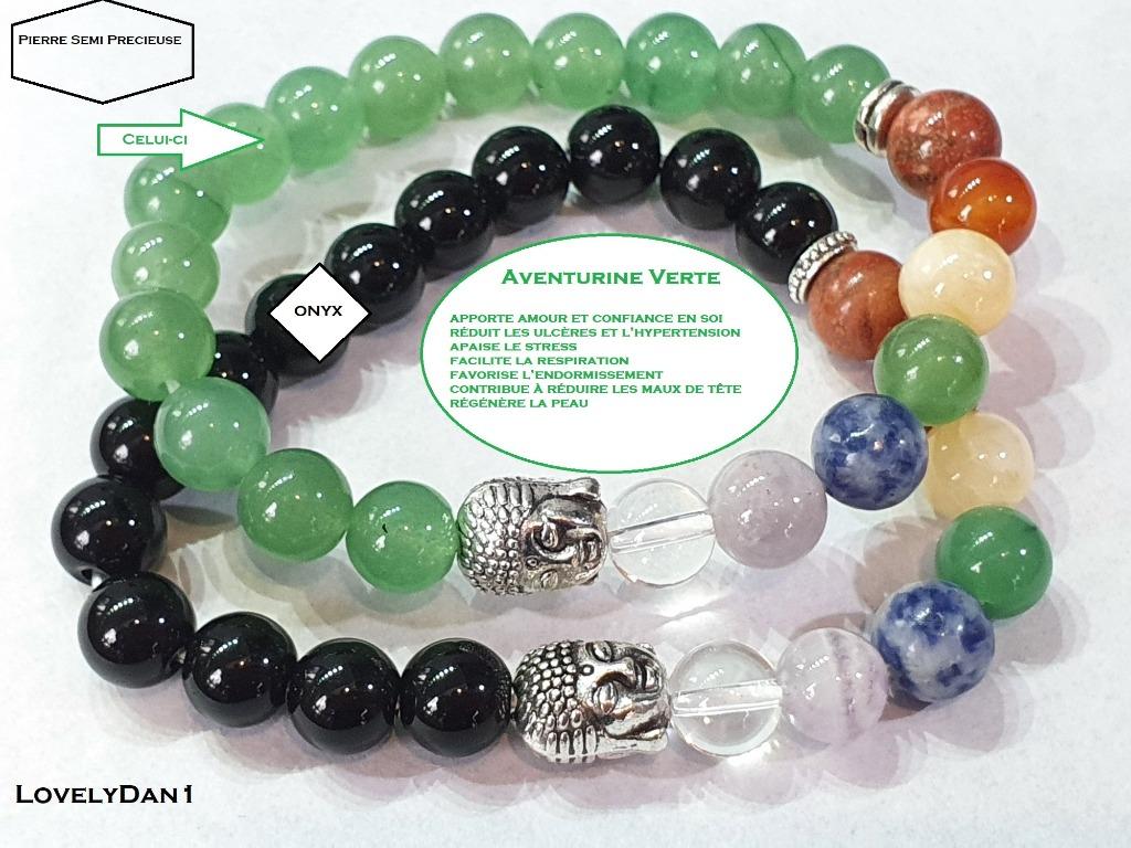1 Bracelet Bouddhiste Pierre Semi précieuse Aventurine Verte, Envoi, Neuf