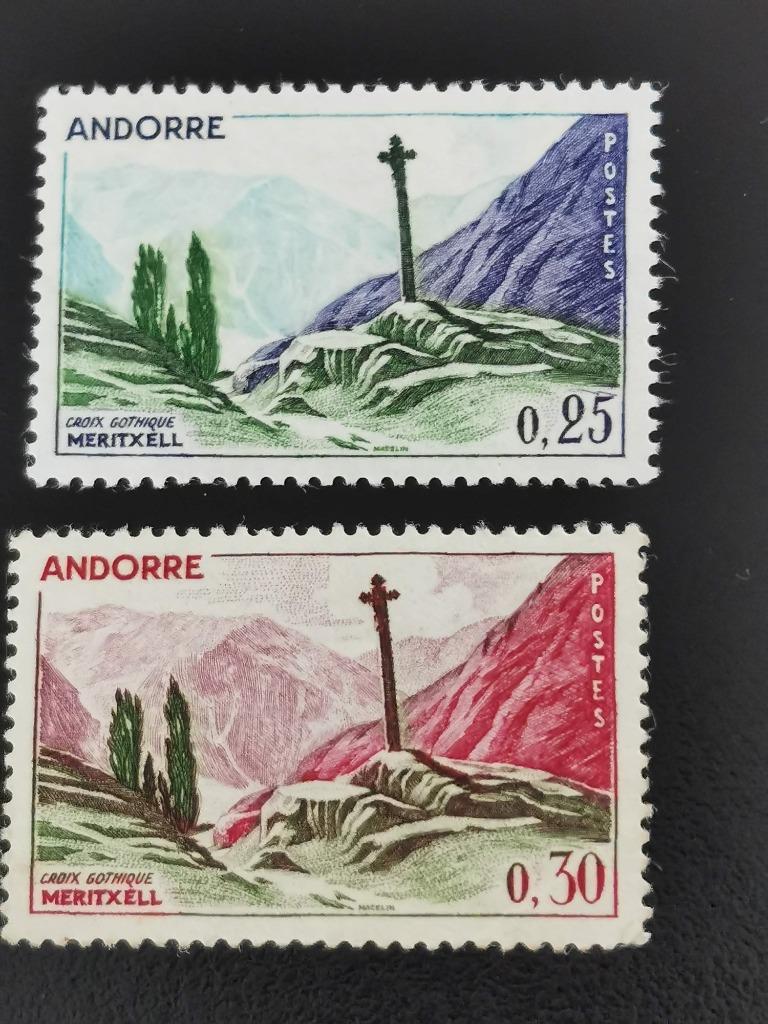 Frans Andorra 1961 - landschap met Gotisch Kruis, Meritxell, Ophalen of Verzenden, Postfris