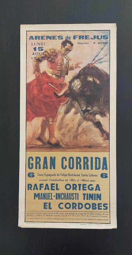 Affiche corrida les arènes de Fréjus 1962, Enlèvement ou Envoi