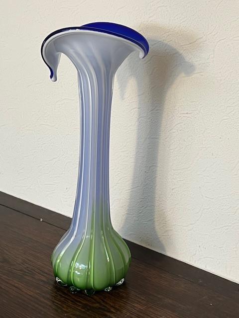 Gekleurde glazen vaas 1960's, Murano stijl, Ophalen