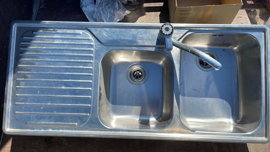 Kraan en afwas bak inox volledig, Enlèvement, Comme neuf