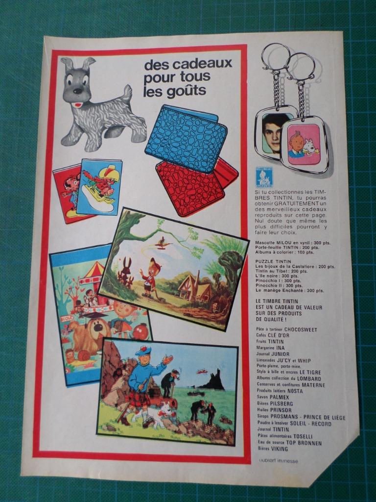 Timbre Tintin - publicité papier - 1966, Enlèvement ou Envoi, Tintin, Utilisé, Autres types