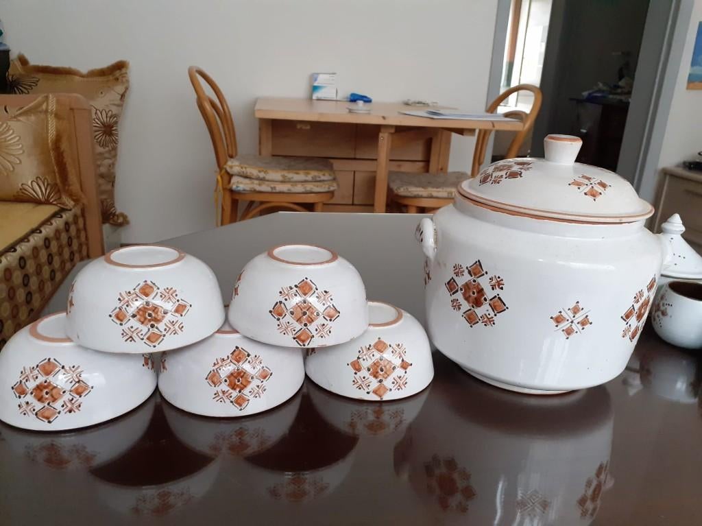 Service oriental soupière et cafetière artisanal., Enlèvement ou Envoi